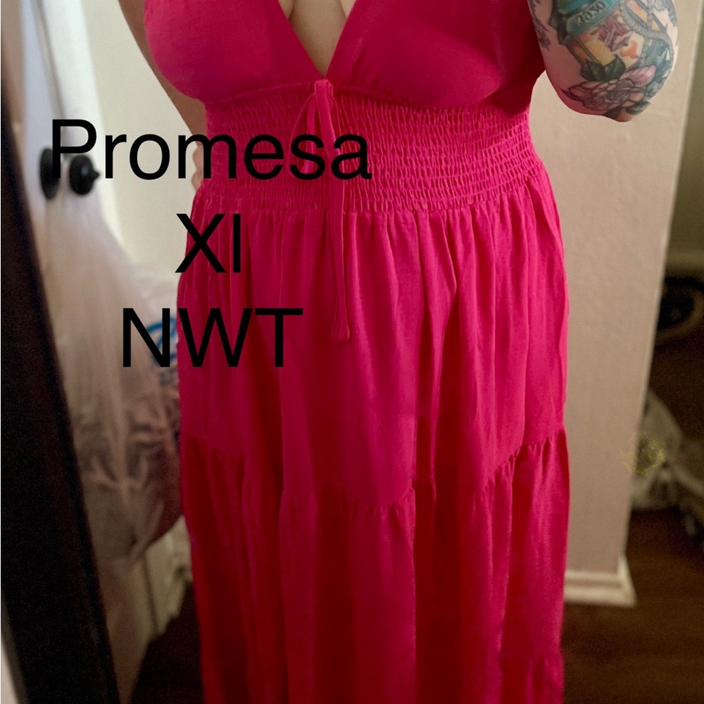 Promesa Pink Smocked Maxi Sundress